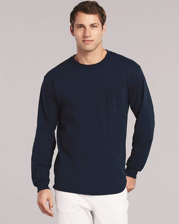 Gildan - Ultra Cotton Long Sleeve T-Shirt with a Pocket - 2410