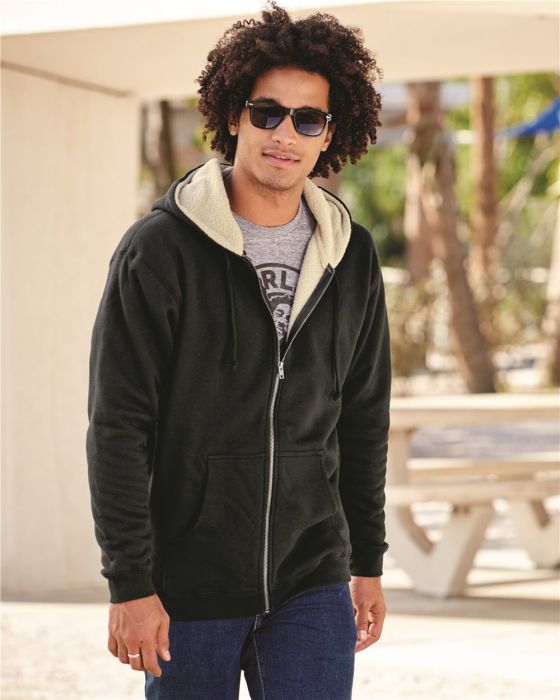 Independent Trading Co. - Sherpa Lined Full-Zip Hooded Sweatshirt - EXP40SHZ